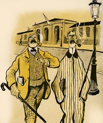Två engelsmän går förbi ett bårhus, 1903