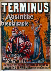 Reklam för Terminus "nyttig absint" av Pontarlier (affisch)