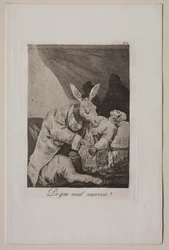 Caprichos: Av vad sjuk kommer han att dö, ca. 1798.