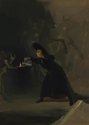 En scen från El Hechizado por Fuerza av Antonio de Zamora. 1798