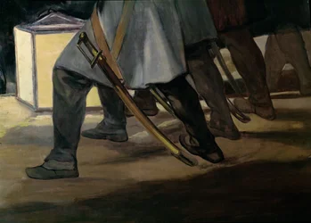 Avrättning av försvararna av Madrid den 3 maj 1808, detalj av soldaternas fötter, 1814 olja på duk detalj av 507