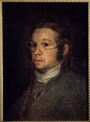 Självporträttmålning av Francisco de Goya (1746-1828) 1800-talets sön. 0,54x0,39 m Bayonne, Musee Bonnat - Självporträtt. Målning av Francisco de Goya (1746-1828)