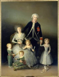 Hertigen av Osuna, Peter av Alcantara och hans familj. Målning av Francisco de Goya och Lucients (1746-1828). 1788. Sön. 2,25x1,74 m Madrid. Pradomuseet. - Ett porträtt av hertigen av Osuna, Pedro Telez Giron (1755-1807); hans hustru, grevinnan-hertiginnan