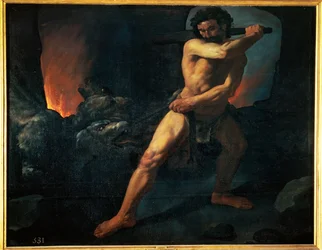 Hercules and Cerberus (målning på duk)