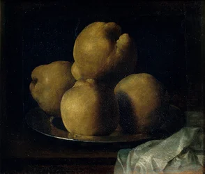 Nature morte aux coings - Stilleben med Kvittens skål - Zurbaran, Francisco, de (1598-1664) - Mellan 1633 och 1664 - Olja på duk - 35x40,5 - Museu Nacional d
