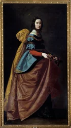 Representation av St. Elizabeth av Portugal (1271-1336) (eller St. Cassilda av Burgos) Målning av Francisco de Zurbaran (1598-1664) 1640 Madrid, Pradomuseet