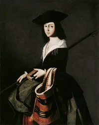 Saint Marina (Sainte Marine) - Zurbaran, Francisco, de (1598-1664) - ca 1640-1645 - Olja på duk - 111x88 - Museo Carmen Thyssen, Malaga