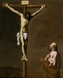 Den korsfäste Kristus med en målare, ca 1650 (olja på duk)