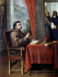 Besök av den italienske teologen och filosofen Saint Thomas Aquinas (Tommaso d
