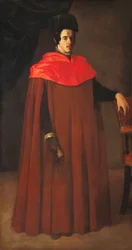 Spanska:  Retrato de un doctor en derecho eller doctor de leyes Porträtt av en doktor i juridik