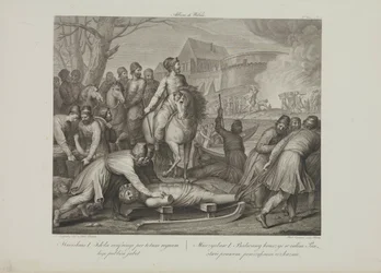 Förstörelsen av hedniska gudar av Mieszko I av Polen av Smuglewicz, Franciszek (1745-1807). Litografi, sent 1700-tal. Privat samling