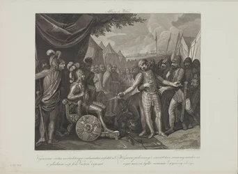 Wichmann II den yngre kapitulerar till Mieszko I av Polen av Smuglewicz, Franciszek (1745-1807). Litografi, sent 1700-tal. Privat samling