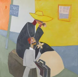Bus Stop I, 2000 (blandteknik på duk)