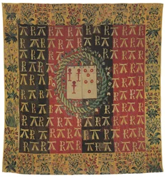 Armorial mille-fleurs gobeläng föreställande Robert Chabots och Antoinette d