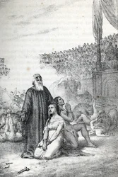 Roman Antiquite: The Christian Martyrs in the Amphitheatre (First Martyrs of the Church of Rome) Ritning från "" Misteri del Vaticano"" av Franco Mistrali