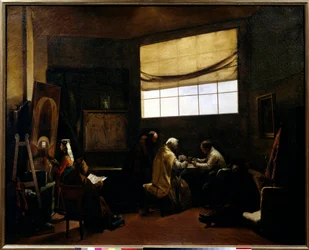 Målarens ateljé. Målning av Francois Marius Granet