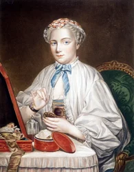 Etsning från målningen på duk av François boucher (1703-1770).