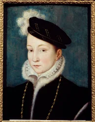 Porträtt av Francois II (1544-1560) Kung av Frankrike Målning av Francois Clouet (1515-1572) cirka 1553 Chantilly, Musee Conde