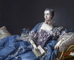 Porträtt av Marquise de Pompadour (1721-1764) (Porträtt av Jeanne Antoinette Poisson, Marquise de Pompadour (känd som Madame de Pompadour)