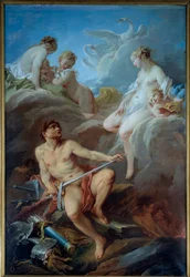 Venus ber Vulcan om vapen för Enee-målning av Francois Boucher (1703-1770) 1732 Sön. 2,52x1,75 m