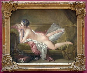 Liggande ung flicka, porträtt av Marie-Louise O