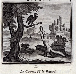 Illustration från "Fables of Jean de la Fontaine" (litho)