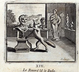 Illustration från "Fables of Jean de la Fontaine" (litho)
