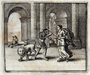 Ulysses följeslagare. Fabler av Jean de La Fontaine (1621-95). Illustration av François Chauveau (1613-1676). Upplaga av 1728.