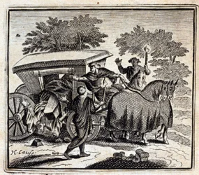 Botemedlet och döden. Fabler av Jean de La Fontaine (1621-95). Illustration av François Chauveau (1613-1676). Upplaga av 1728.
