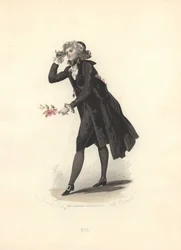 Dandy med lorgnette, era av Marie Antoinette.