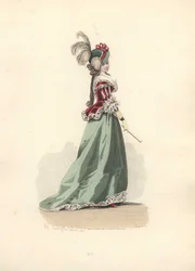 Kvinna i kavaj och kjol, era av Marie Antoinette.