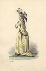 Kvinna i sidenjacka och klänning, era av Marie Antoinette