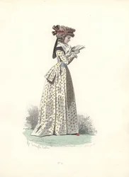 Kvinna som läser en bok, Marie Antoinettes era.
