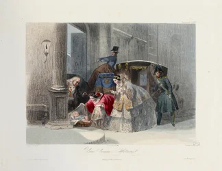 En god gärning, från Les Modes Parisiennes, c.1860