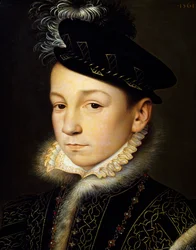 Porträtt av Karl IX av Valois, kung av Frankrike