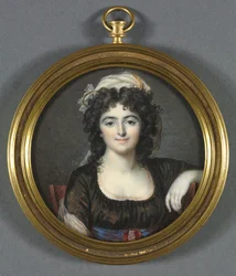 Porträtt av en kvinna i en brun klänning, 1795.
