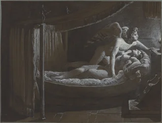 Amor med psyke som släcker lampan
