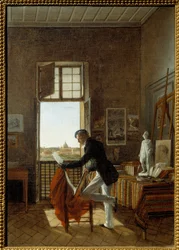 Francois Edward Picots (1786-1868) verkstad i Villa Medicis. Målning av Jean Alaux Dit The Roman (1786-1864)
