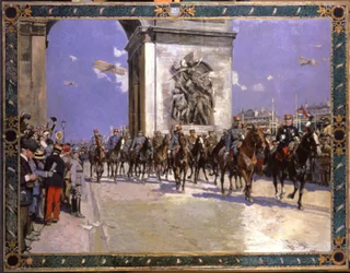 Historia. Frankrike. Första världskriget. Segerparad i Paris, 4 juli