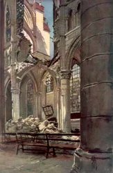 Interiör av ruinerna av Saint Jean des Vignes Abbey, Soissons, Frankrike, 18 maj 1915, 1926.