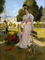 Porträtt av furstinnan Zinaida Jusupova med två söner i Archangelskoje, 1894