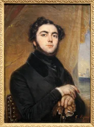 Porträtt av Eugene Sue (1804-1857), fransk författare, författare till Mysteres of Paris och den vandrande juden. Målning av Gabriel Lepaulle (1804-1886). Fotografi, KIM Youngtae, Paris, Musee Carnavalet.
