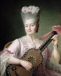Porträtt av Marie-Clothilde av Frankrike (1759-1802), även känd som Madame Clothilde, drottning av Sardinien, 1775 (efter restaurering)