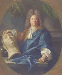 Porträtt av Antoine Coysevox, 1701