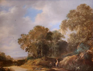 Landskap med rådjur (olja på ekpanel)