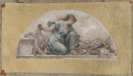 Skiss till matsalen på Hôtel de Ville i Paris, La Pêche