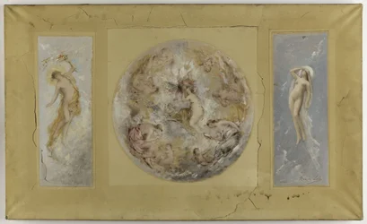Skiss till stadshuset i Pantin: Amour et Psyché - Le jour et la nuit, 1886 (olja på gouache, papper på duk)