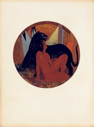Mowgli och Bagheera, illustration från 