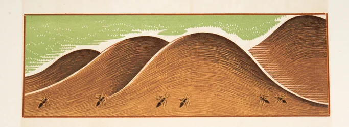 Grafisk illustration från Prometheus Enchained av Aeschylus, pub. 1941 (stenciltryck)