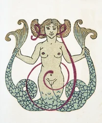 Sjöjungfru, pub. 1922 (stenciltryck)